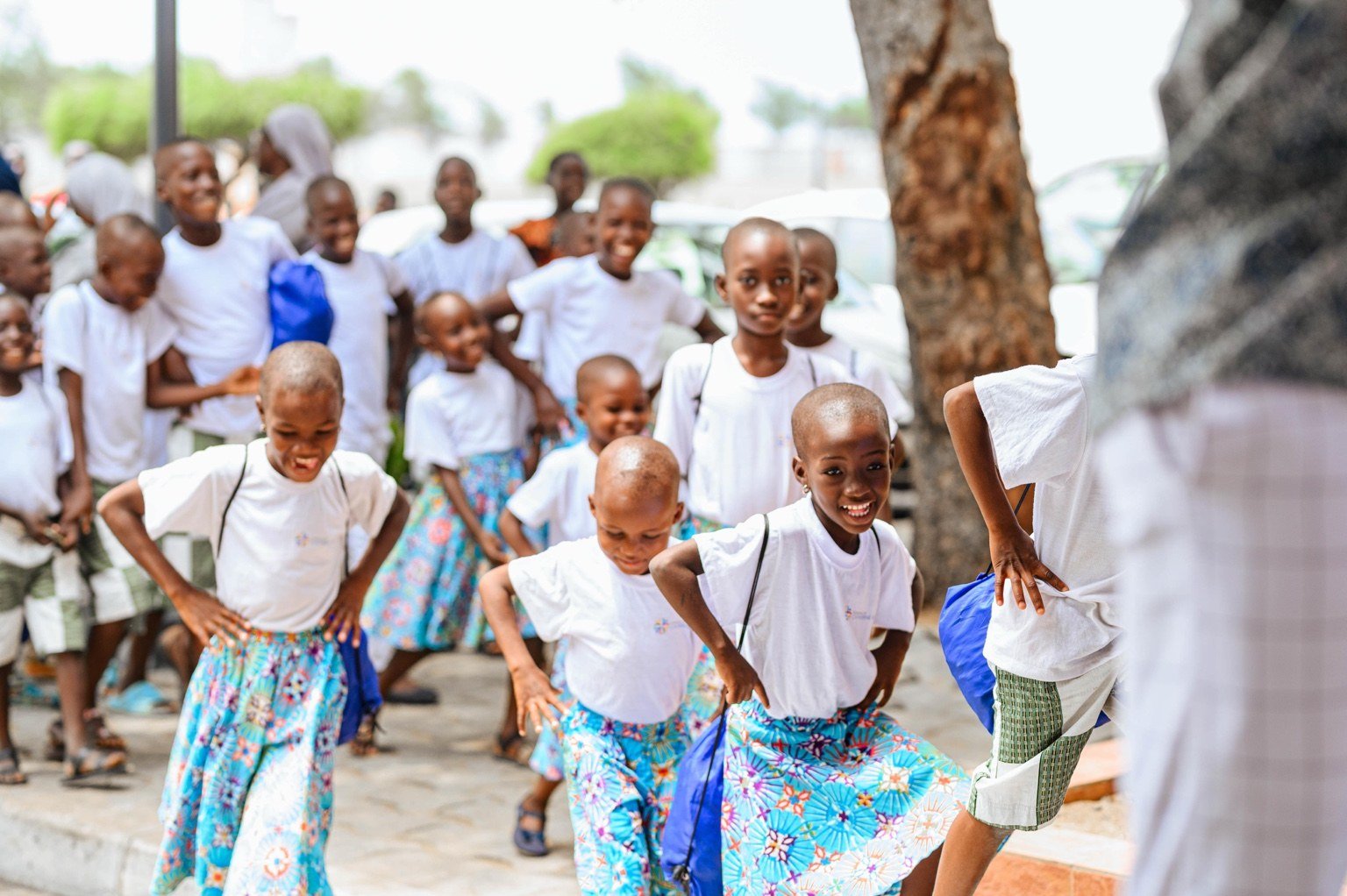 Children together during a shared moment