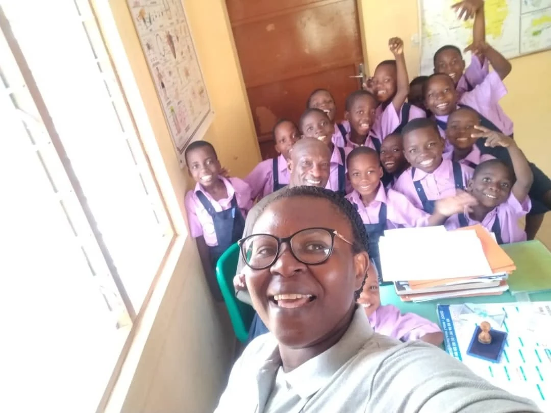 A gathering in a classroom